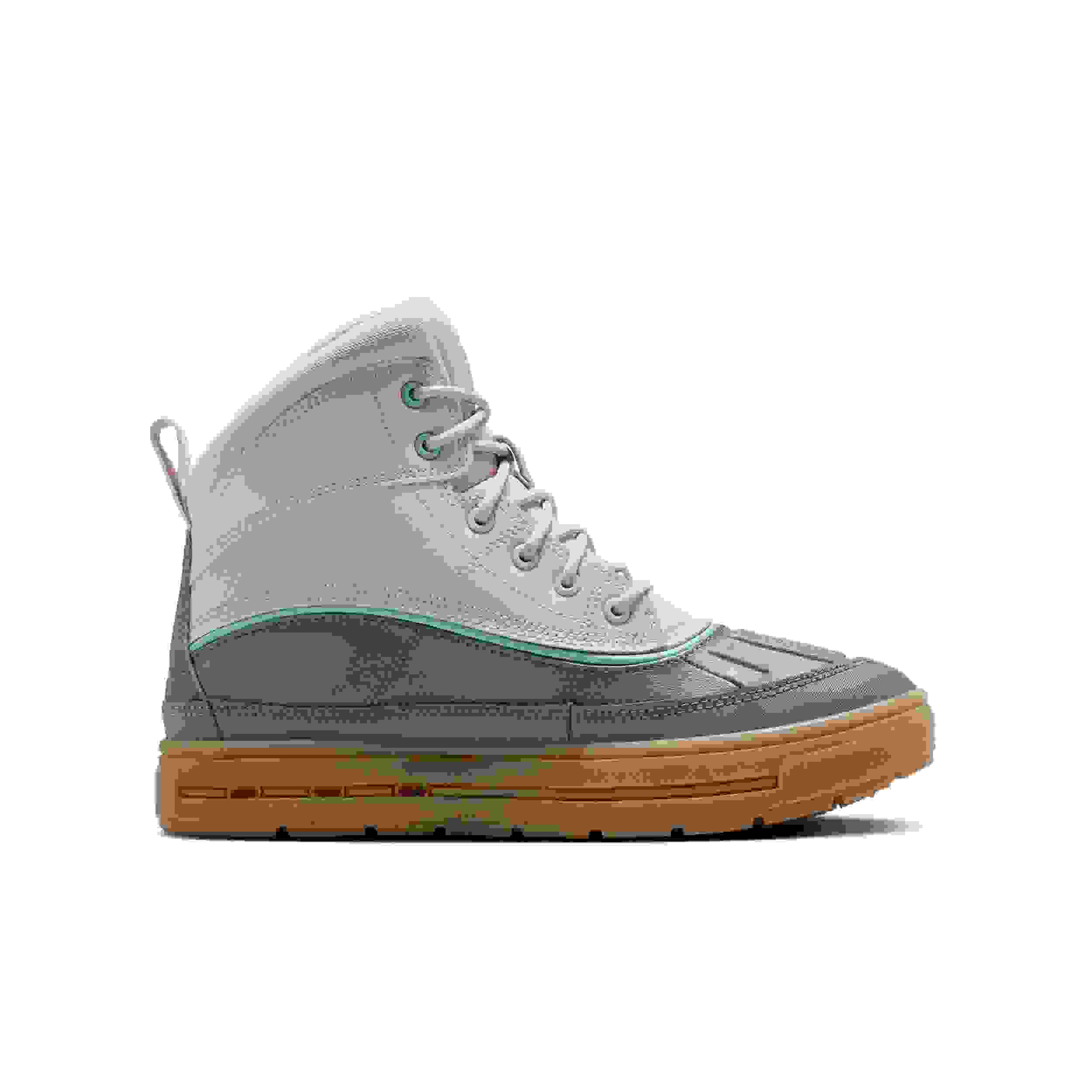Nike Woodside 2 High Grade School Girls' "Platinum Violet/Carbon/Gum Light Brown/Turquoise" Boot